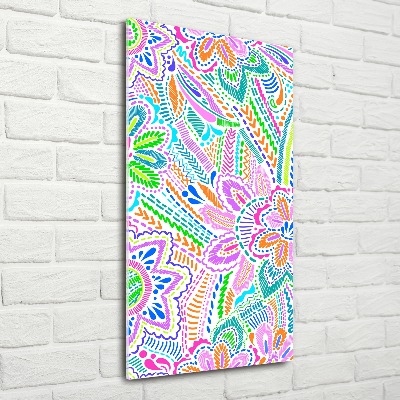Quadro acrilico verticale Motivo floreale
