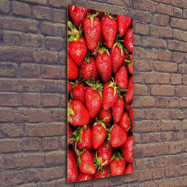 Quadro in vetro acrilico verticale Fragole