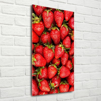 Quadro in vetro acrilico verticale Fragole