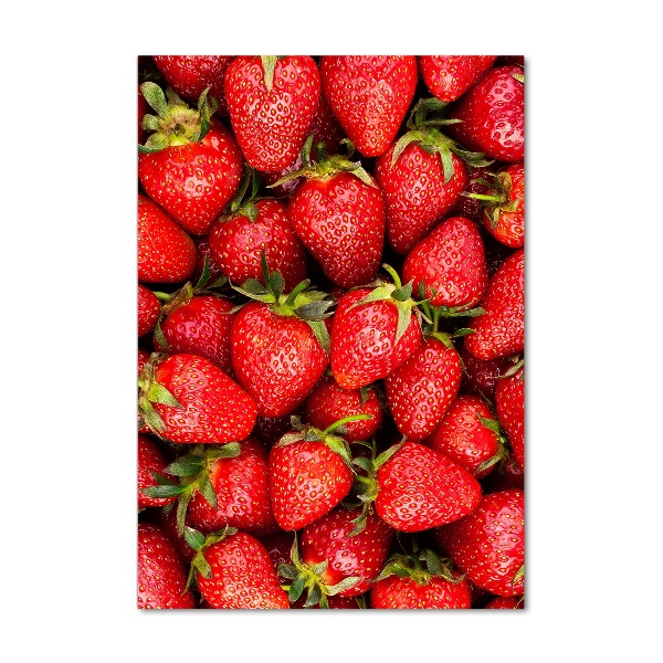Quadro in vetro acrilico verticale Fragole