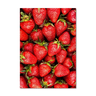 Quadro in vetro acrilico verticale Fragole