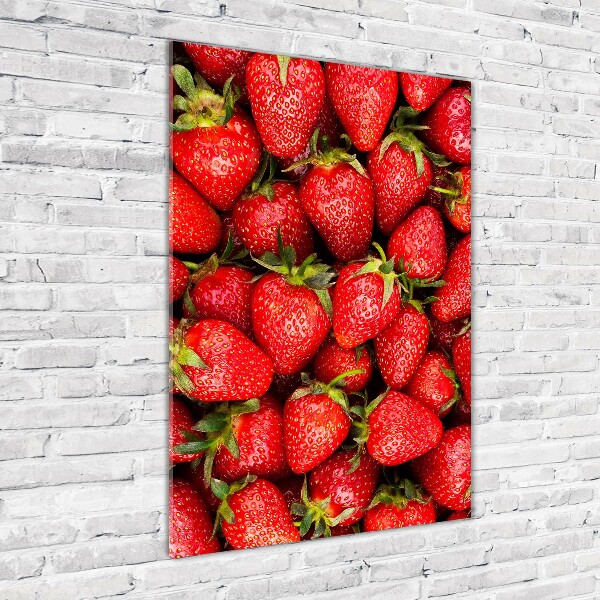 Quadro in vetro acrilico verticale Fragole