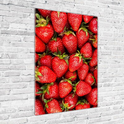 Quadro in vetro acrilico verticale Fragole