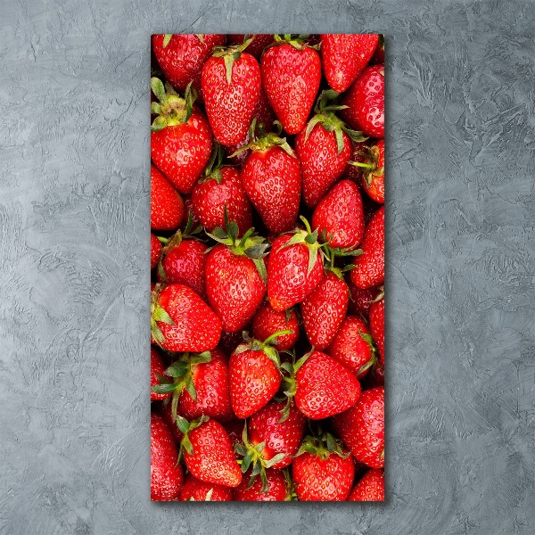 Quadro in vetro acrilico verticale Fragole