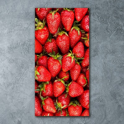 Quadro in vetro acrilico verticale Fragole