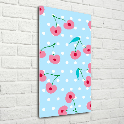 Quadro in vetro acrilico verticale Ciliegie
