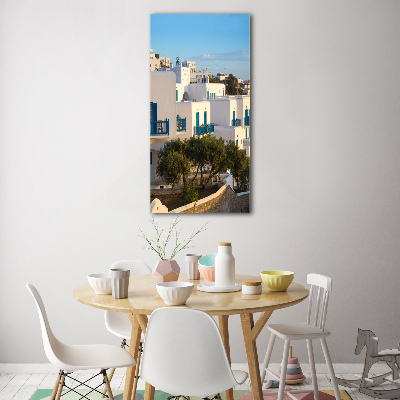 Quadro stampa su vetro acrilico verticale Mykonos, Grecia