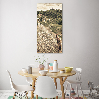 Quadro in vetro acrilico verticale Due cani della collina