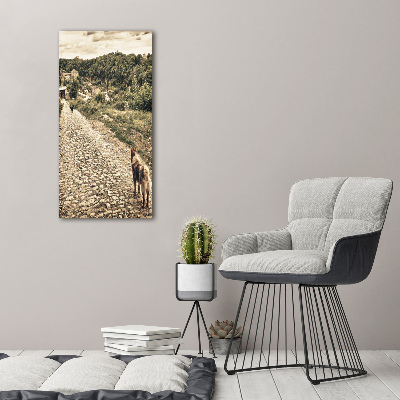 Quadro in vetro acrilico verticale Due cani della collina