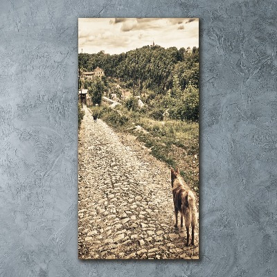 Quadro in vetro acrilico verticale Due cani della collina