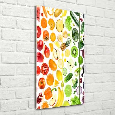 Quadro acrilico verticale Frutta e verdura