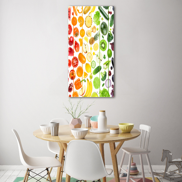 Quadro acrilico verticale Frutta e verdura