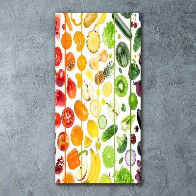 Quadro acrilico verticale Frutta e verdura