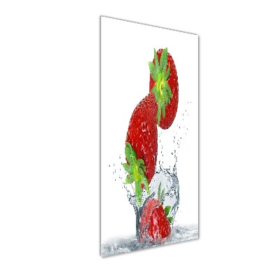 Quadro vetro acrilico verticale Fragole