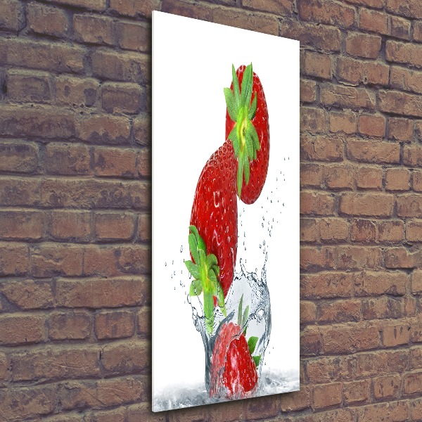 Quadro vetro acrilico verticale Fragole