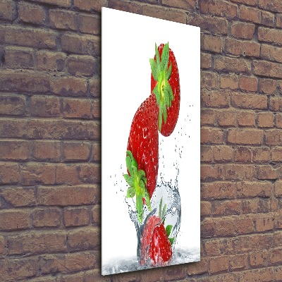Quadro vetro acrilico verticale Fragole