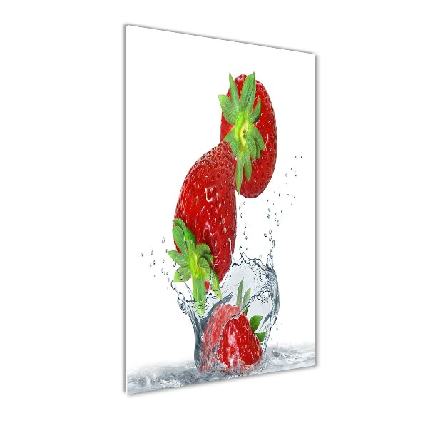 Quadro vetro acrilico verticale Fragole
