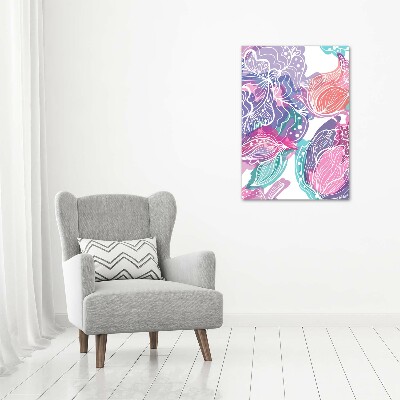 Quadro stampa su vetro acrilico verticale Motivo floreale