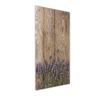 Quadro in vetro acrilico verticale Lavanda su legno