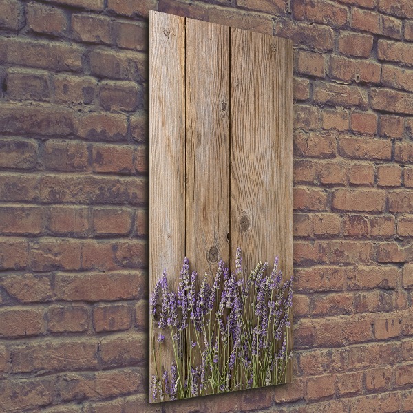 Quadro in vetro acrilico verticale Lavanda su legno