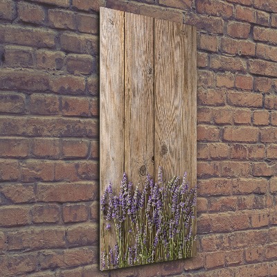 Quadro in vetro acrilico verticale Lavanda su legno