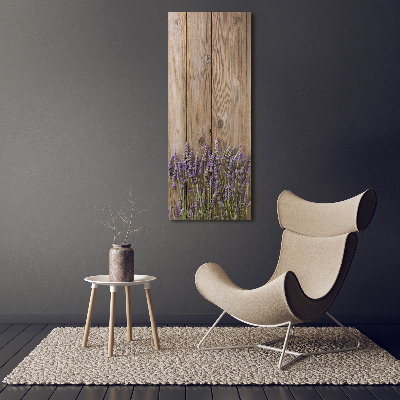 Quadro in vetro acrilico verticale Lavanda su legno