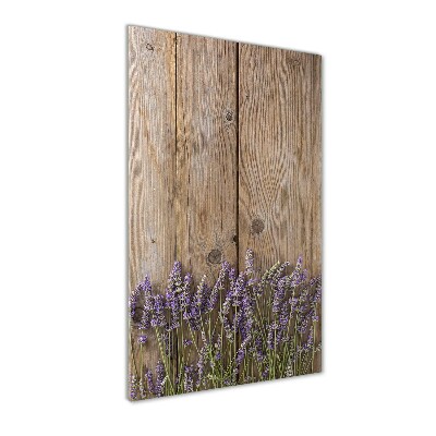 Quadro in vetro acrilico verticale Lavanda su legno