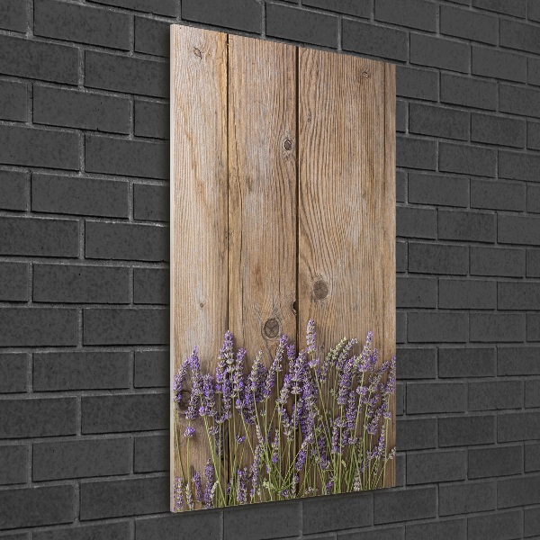 Quadro in vetro acrilico verticale Lavanda su legno