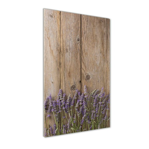 Quadro in vetro acrilico verticale Lavanda su legno