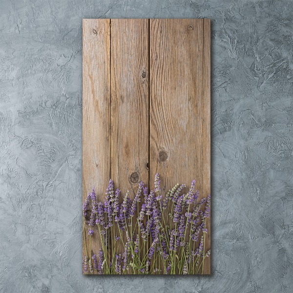 Quadro in vetro acrilico verticale Lavanda su legno