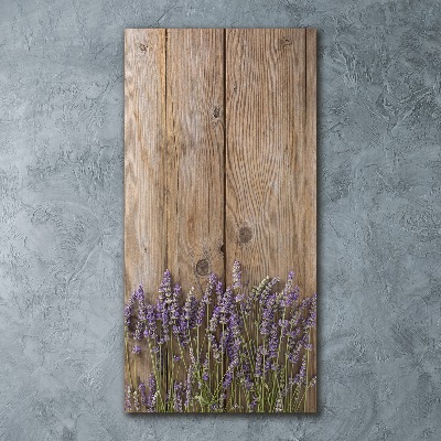 Quadro in vetro acrilico verticale Lavanda su legno
