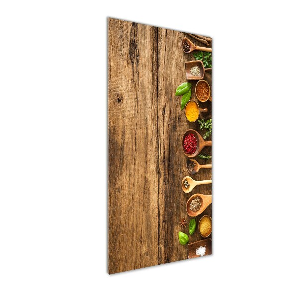 Quadro stampa su vetro acrilico verticale Spezie colorate