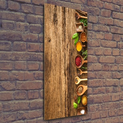 Quadro stampa su vetro acrilico verticale Spezie colorate