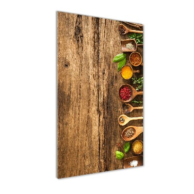 Quadro stampa su vetro acrilico verticale Spezie colorate