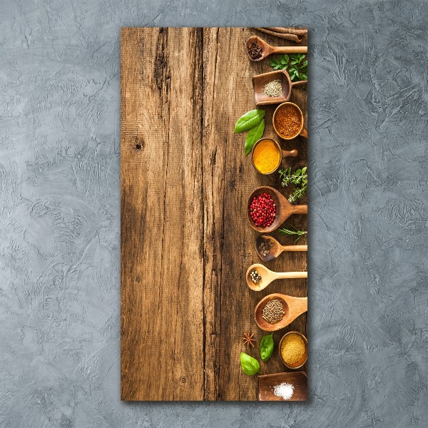 Quadro stampa su vetro acrilico verticale Spezie colorate