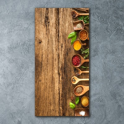 Quadro stampa su vetro acrilico verticale Spezie colorate