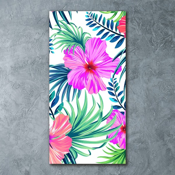 Quadro acrilico verticale Fiori hawaiani