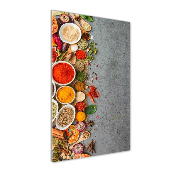 Quadro acrilico verticale Spezie colorate