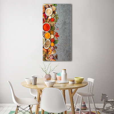 Quadro acrilico verticale Spezie colorate