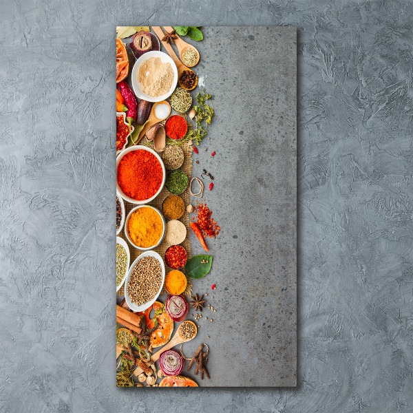 Quadro acrilico verticale Spezie colorate