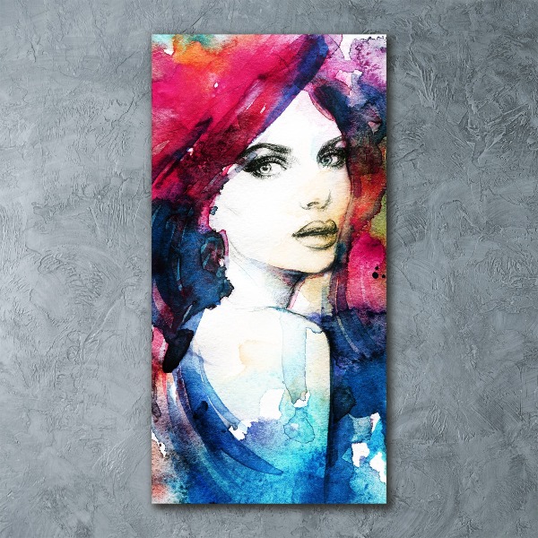 Quadro vetro acrilico verticale Donna astratta