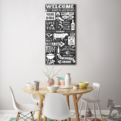 Quadro in vetro acrilico verticale Ristorante