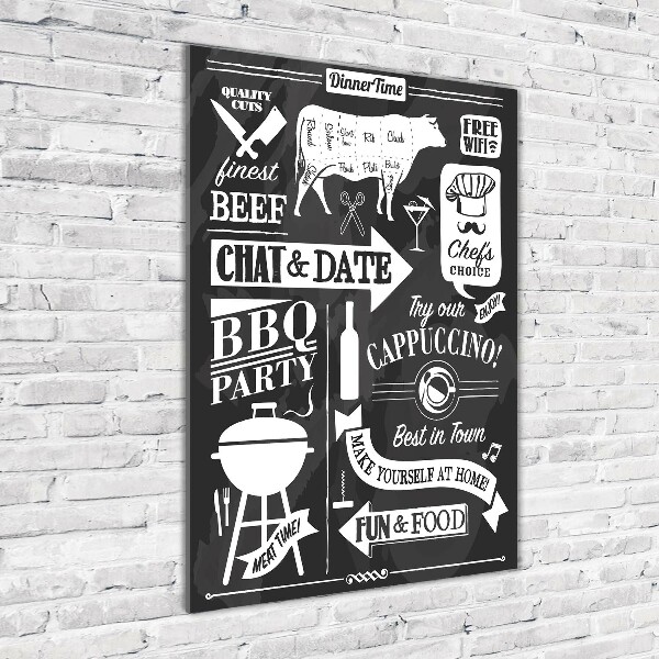 Quadro in vetro acrilico verticale Ristorante