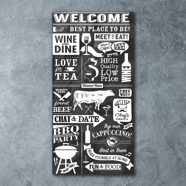 Quadro in vetro acrilico verticale Ristorante