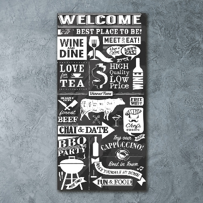 Quadro in vetro acrilico verticale Ristorante