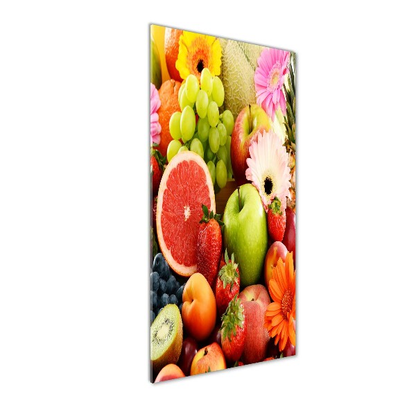 Quadro vetro acrilico verticale Frutta e fiori