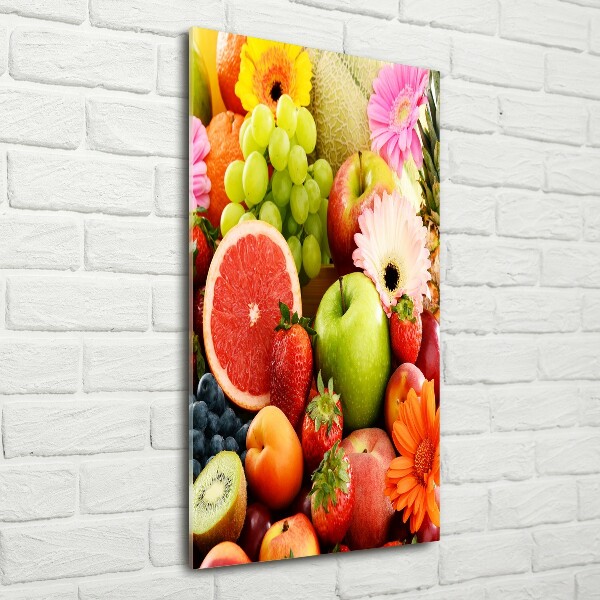 Quadro vetro acrilico verticale Frutta e fiori
