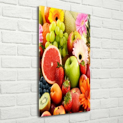 Quadro vetro acrilico verticale Frutta e fiori