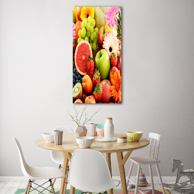 Quadro vetro acrilico verticale Frutta e fiori