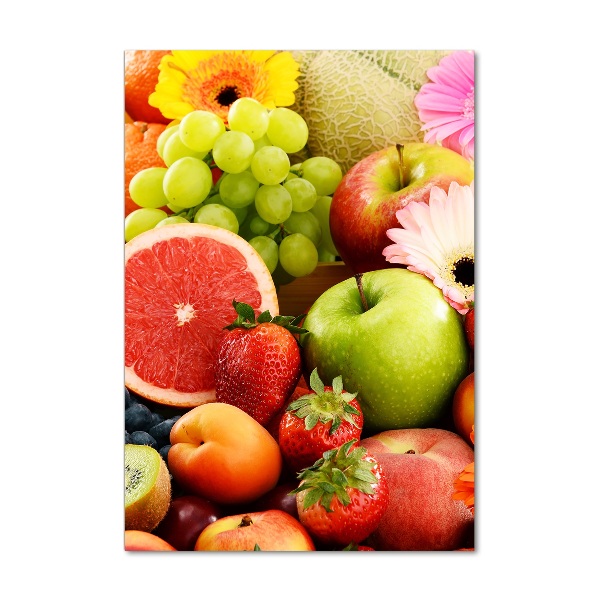 Quadro vetro acrilico verticale Frutta e fiori